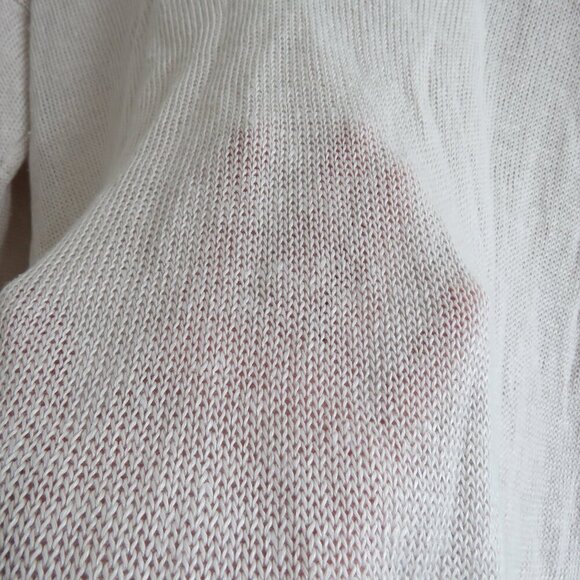 MARGARET O'LEARY 100% Linen Loose Fit Knit Sweater Neutral Tan Beachy - Size S - Picture 9 of 16